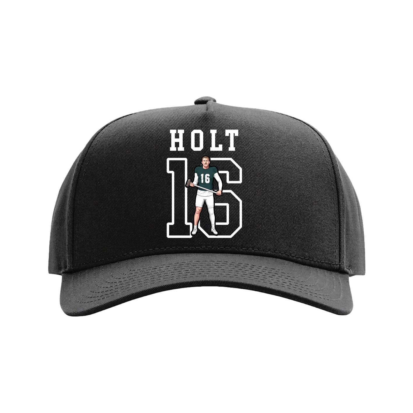Full Fabric Five-Panel Champ Cap — Shirsey in Black