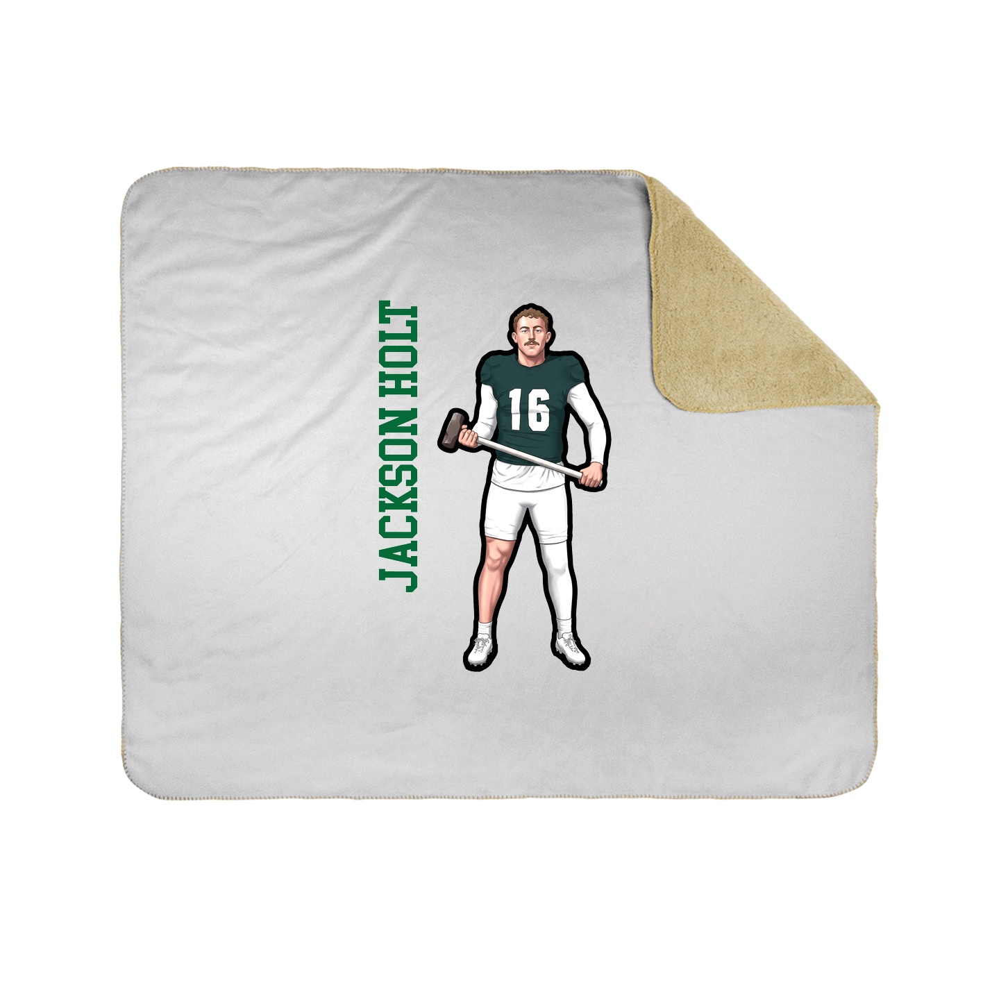 Throw Blanket — Name Vertical in White