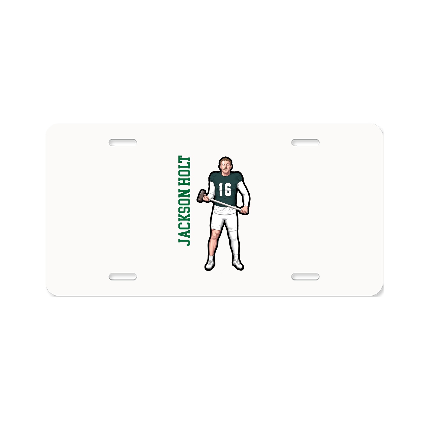 License Plate — Name Vertical in Classic