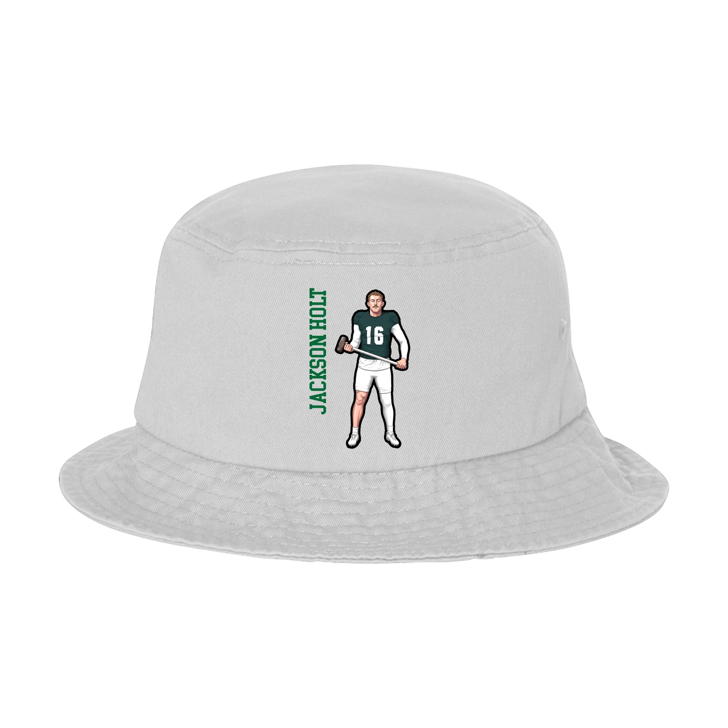 Bucket Cap — Name Vertical in White