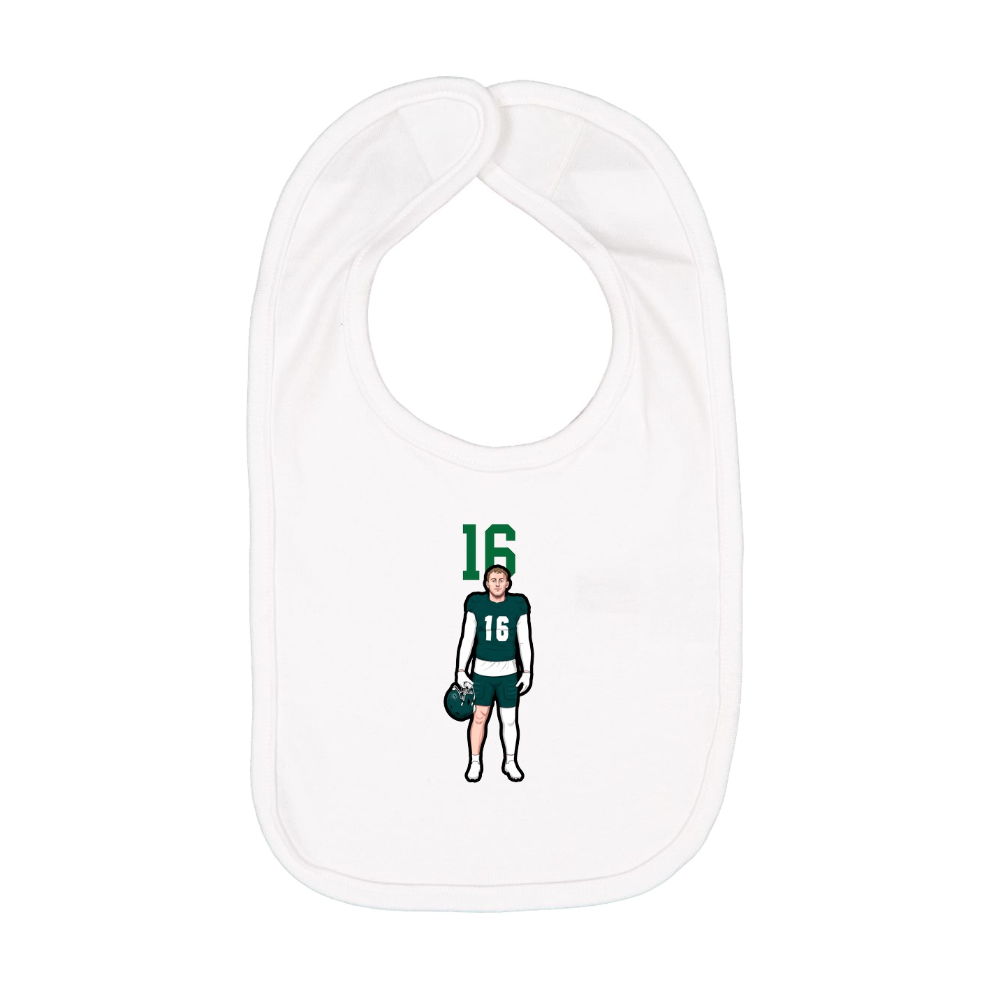 Infant Bib — Number Top in White