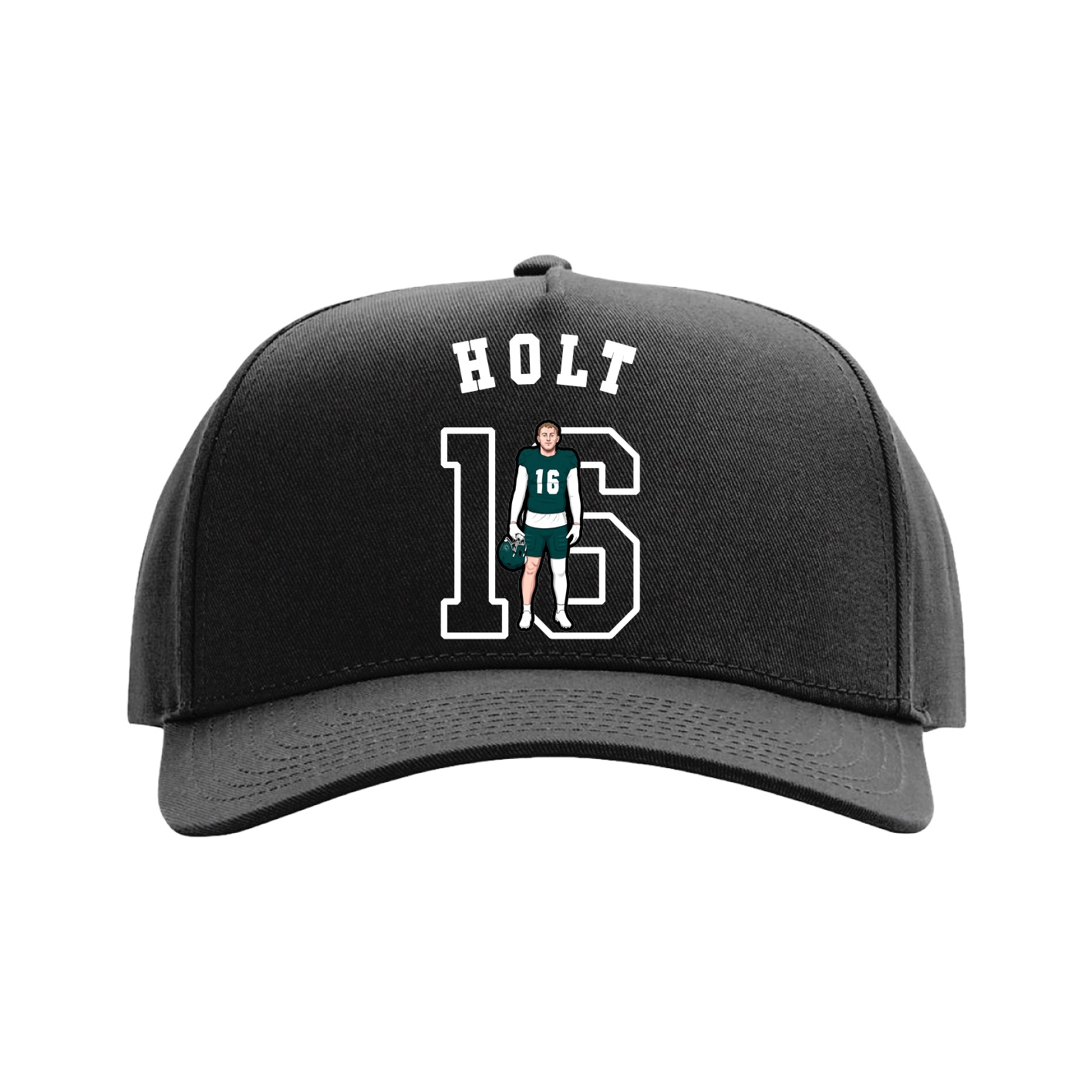 Full Fabric Five-Panel Champ Cap — Shirsey Arch in Black