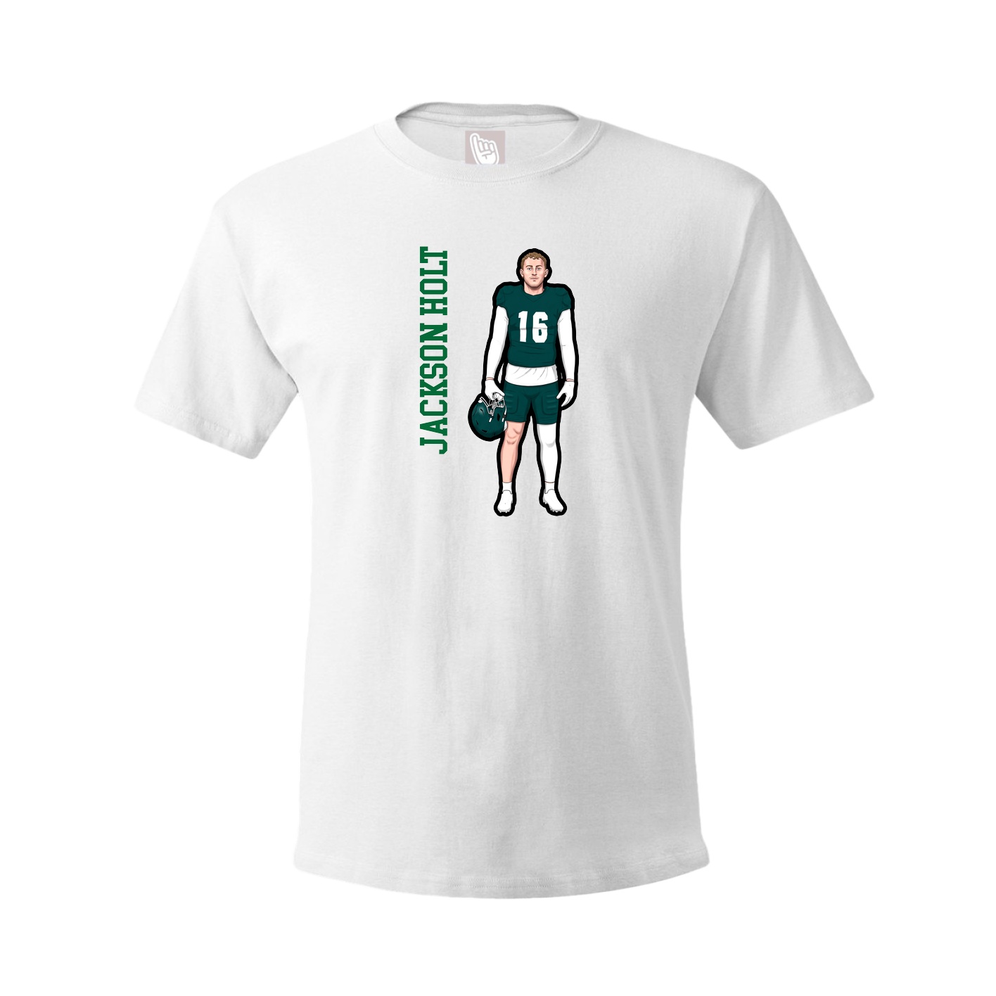 Youth Tee — Name Vertical in White