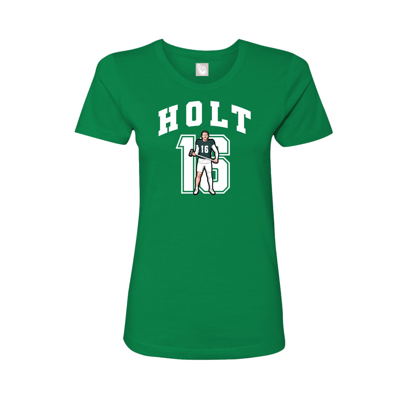 Fitted Women's Tee — Number in Green