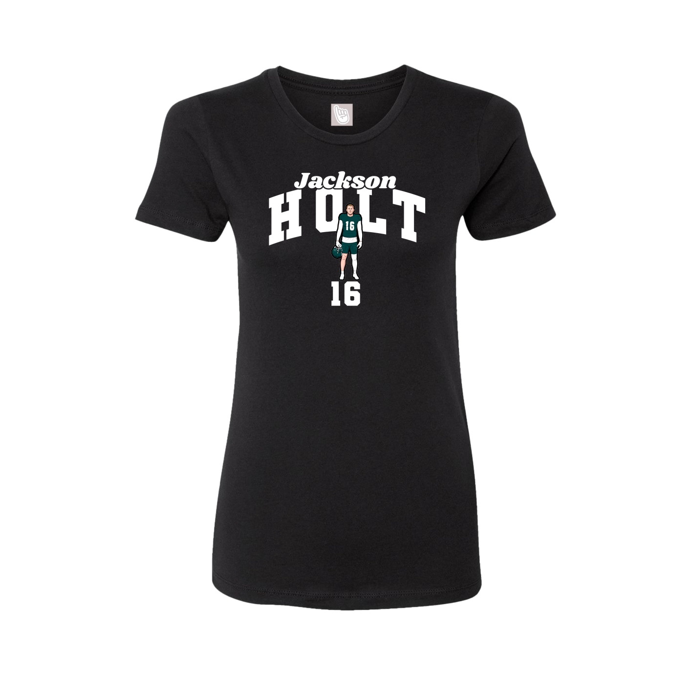 Fitted Women's Tee — Signature Arch in Black