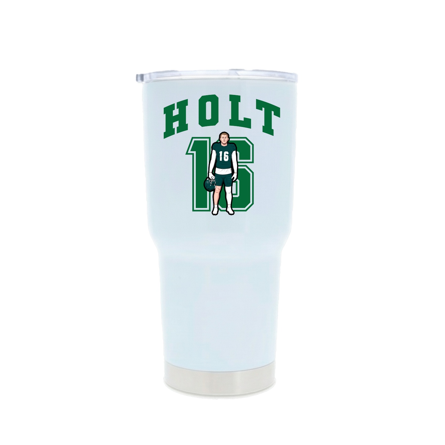 30oz Stainless Steel Tumbler — Number in White