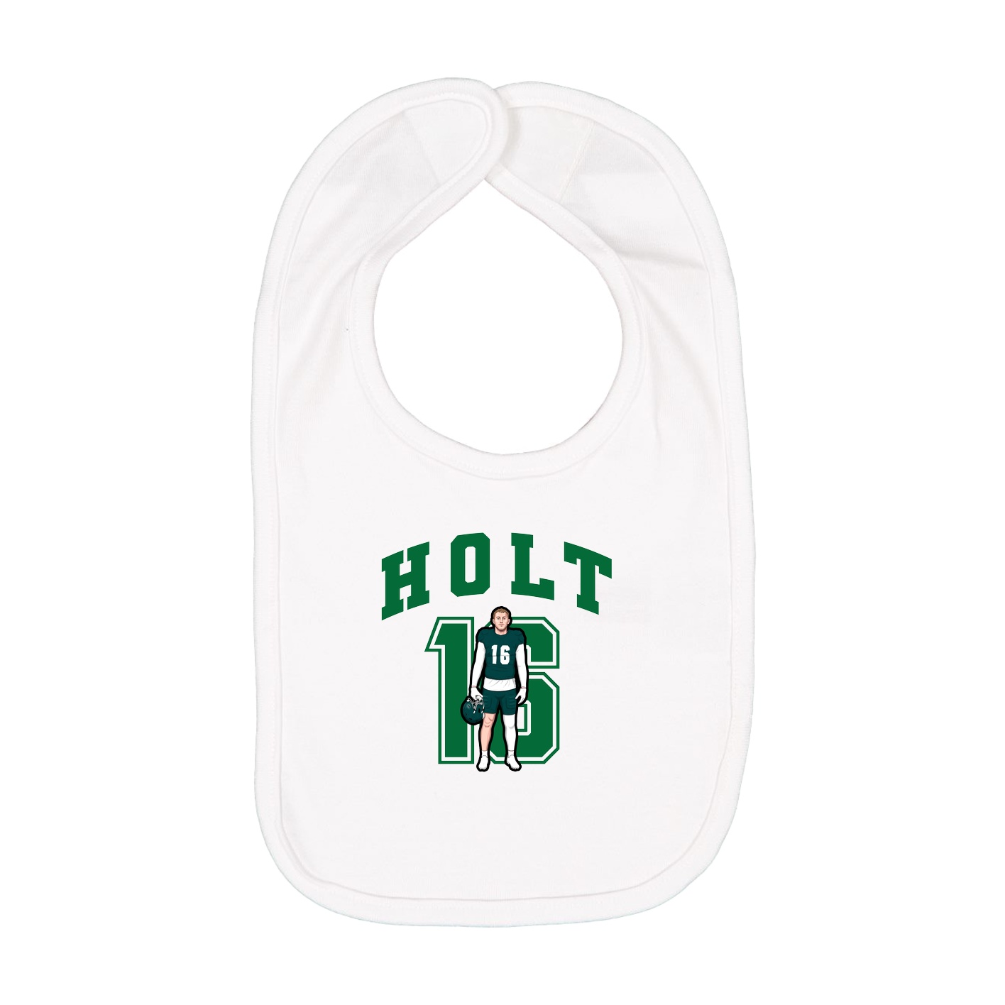 Infant Bib — Number in White