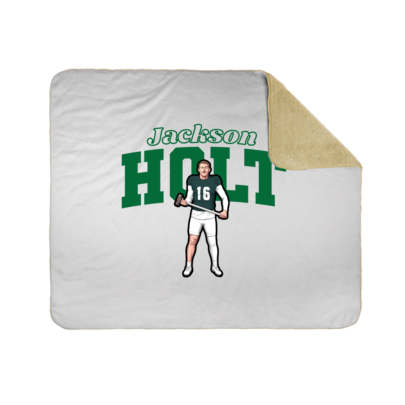 Throw Blanket — Name Arch in White