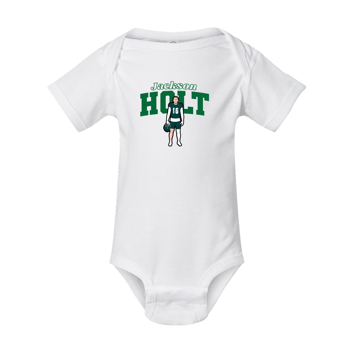 Baby Onesie — Name Arch in White