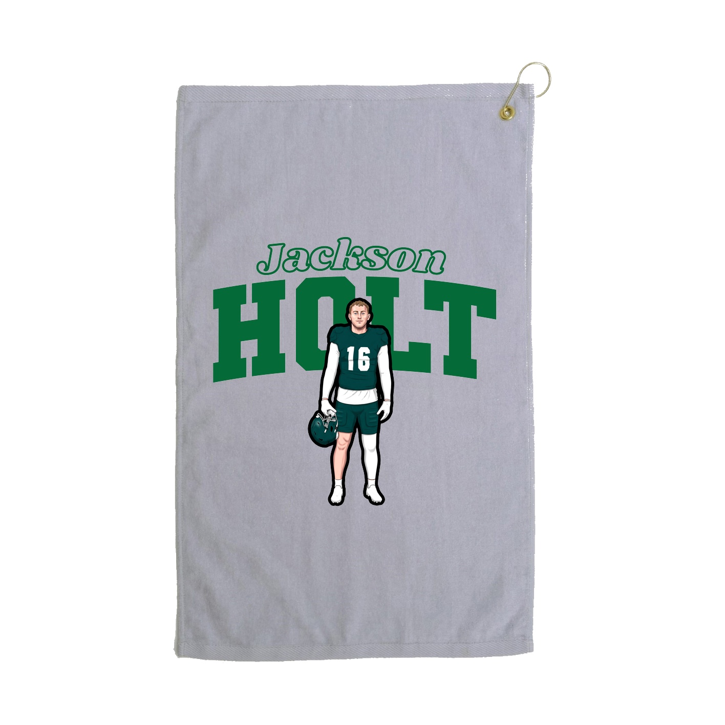 Golf Towel — Name Arch in Grey