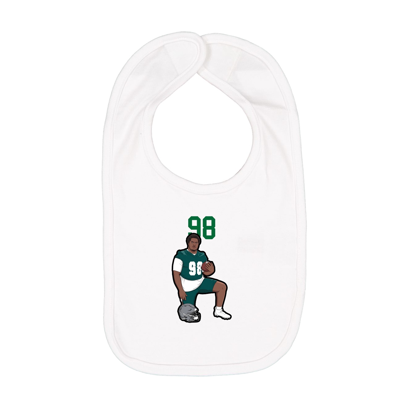 Infant Bib — Number Top in White