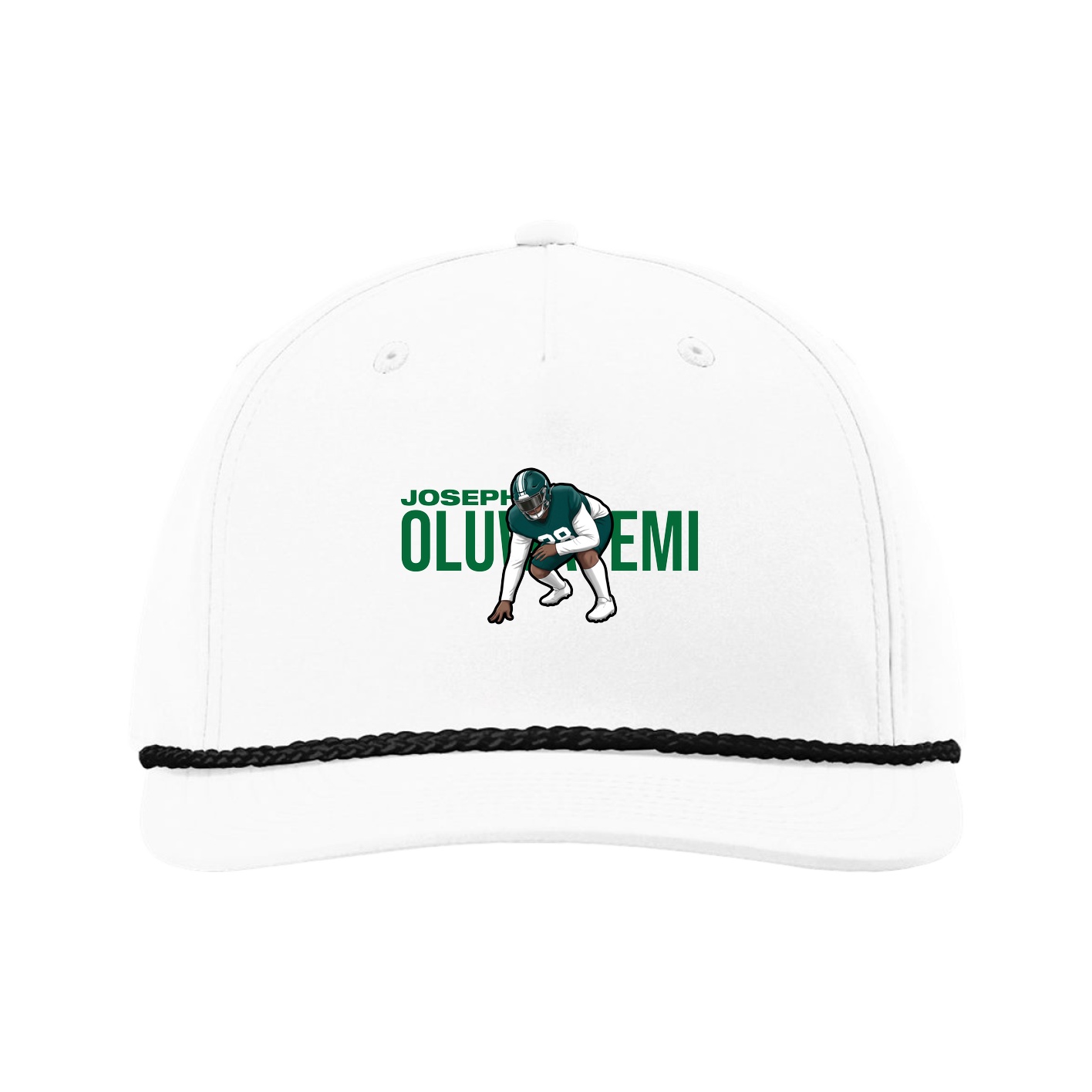Five-Panel Classic Rope Cap — Player Name in White