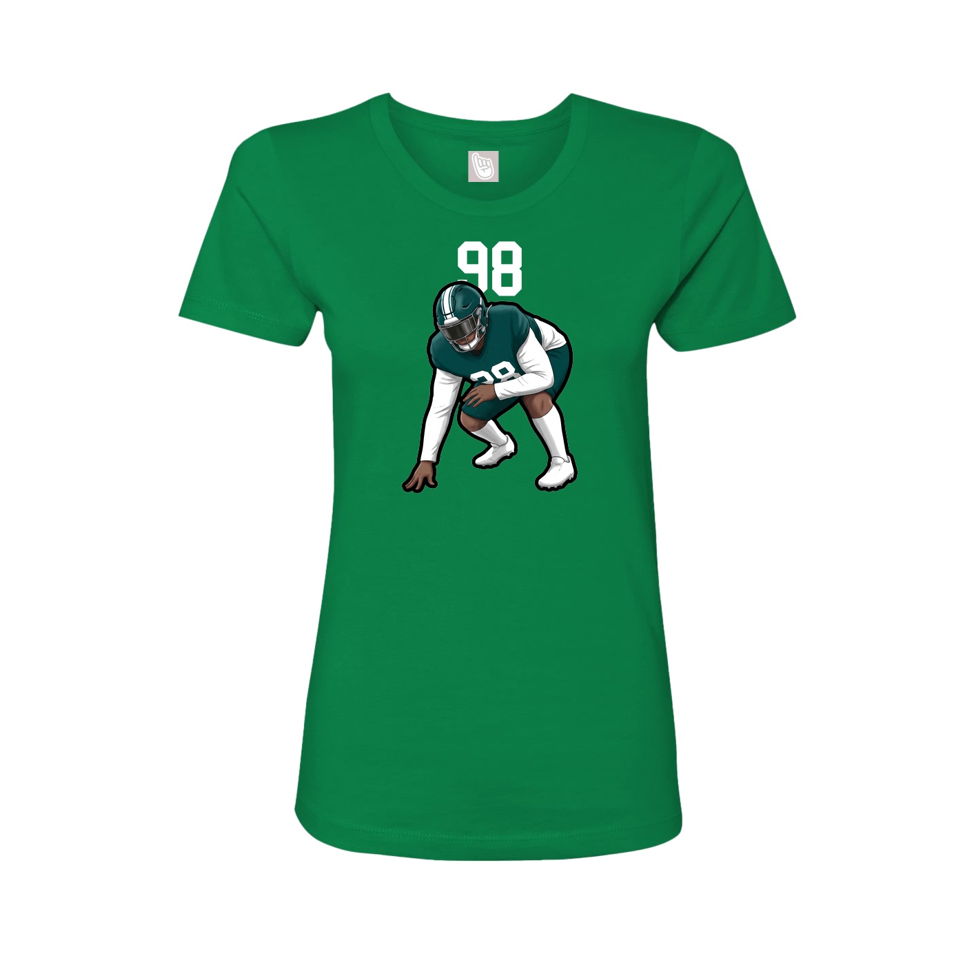 Fitted Women's Tee — Number Top in Green