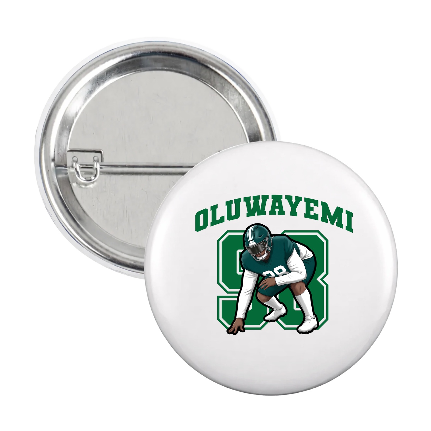 Game Day Button — Number in White