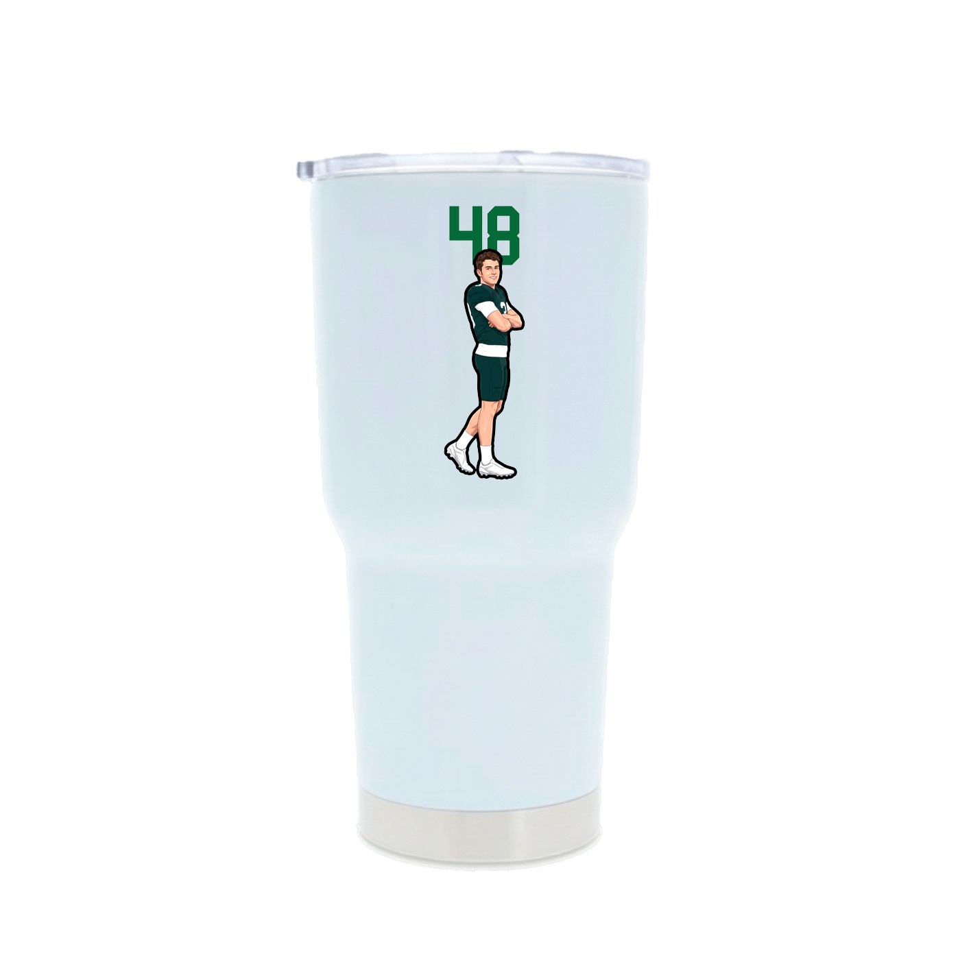 30oz Stainless Steel Tumbler — Number Top in White
