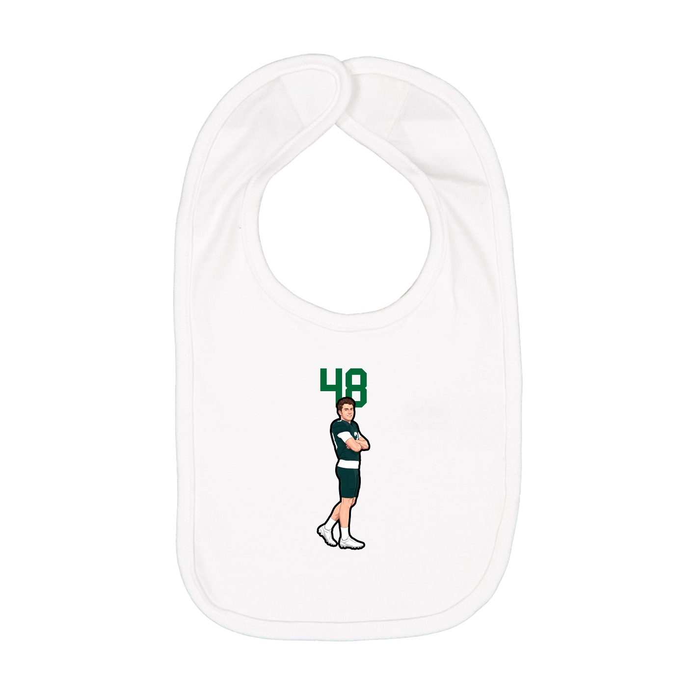 Infant Bib — Number Top in White