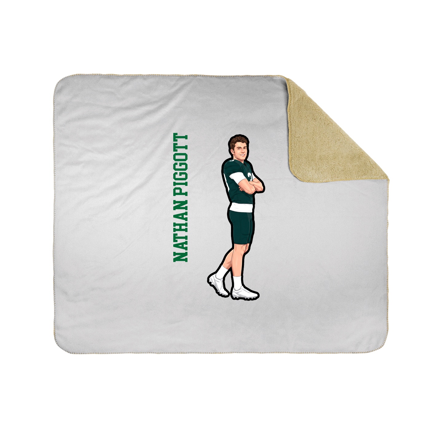 Throw Blanket — Name Vertical in White