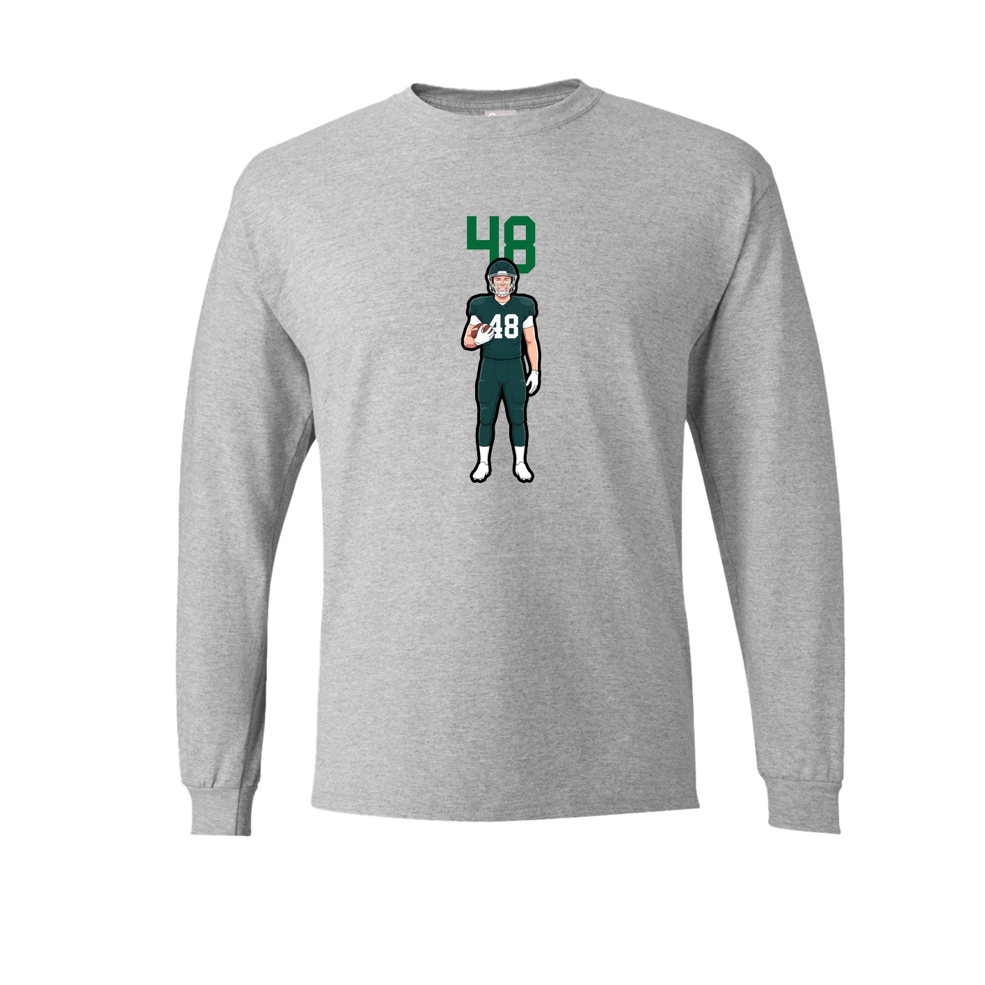 Long Sleeve Tee — Number Top in Grey