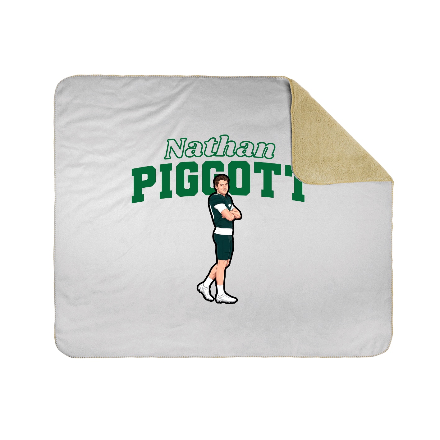 Throw Blanket — Name Arch in White