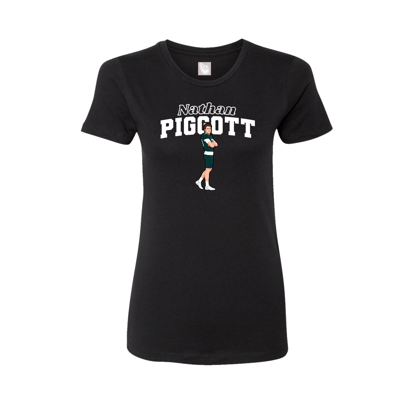 Fitted Women's Tee — Name Arch in Black
