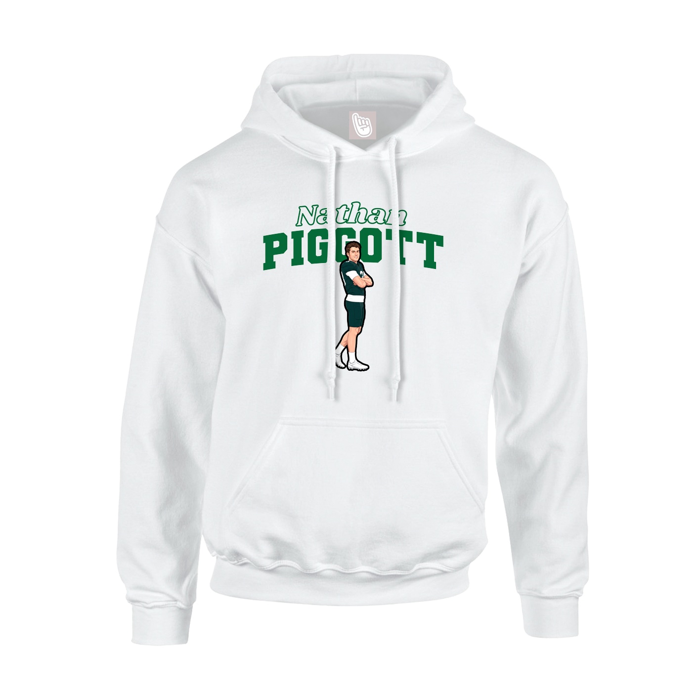 Hoodie — Name Arch in White