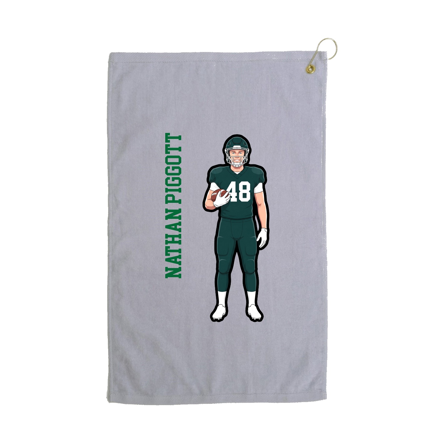 Golf Towel — Name Vertical in Grey