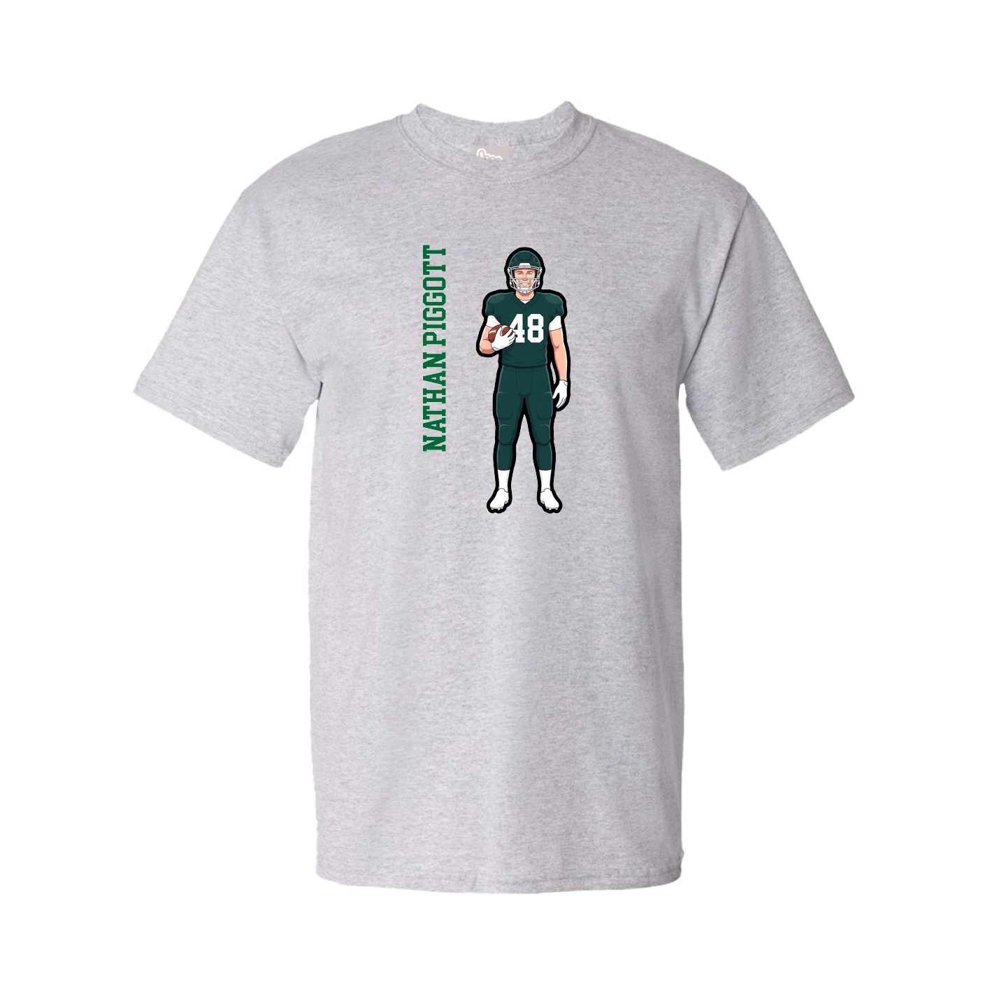 Youth Tee — Name Vertical in Grey