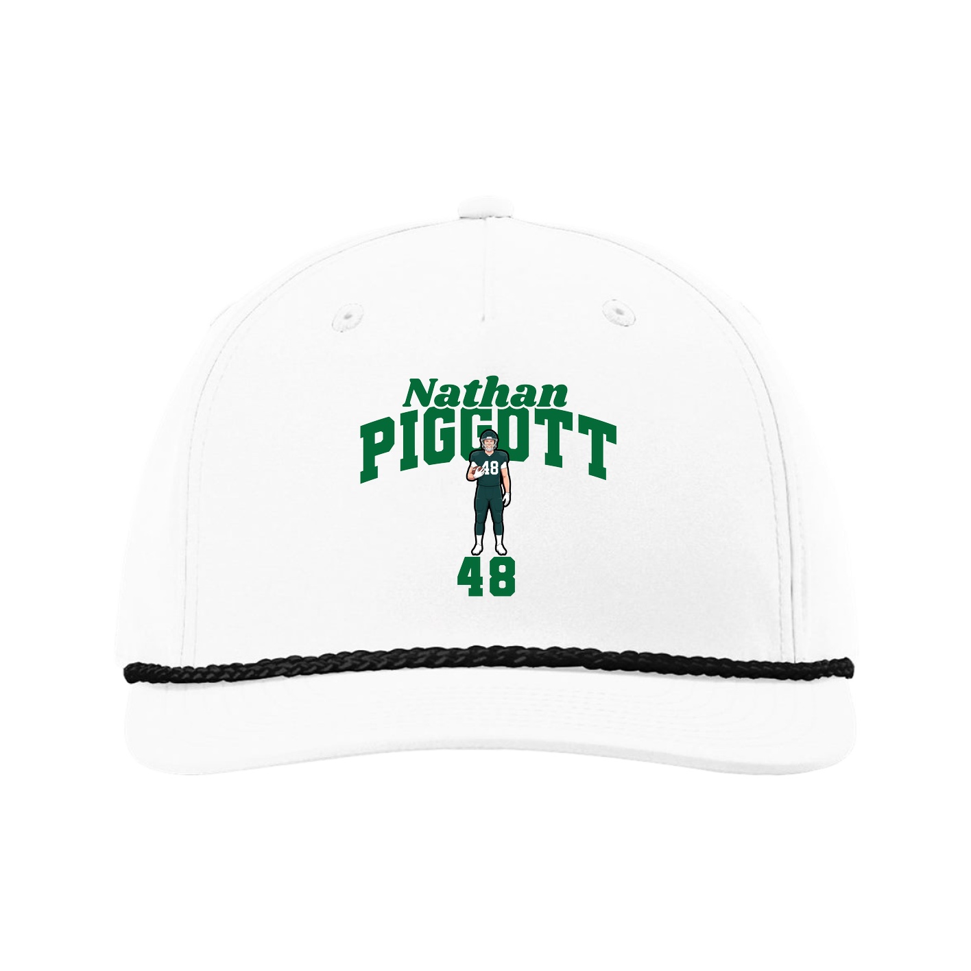 Five-Panel Classic Rope Cap — Signature Arch in White