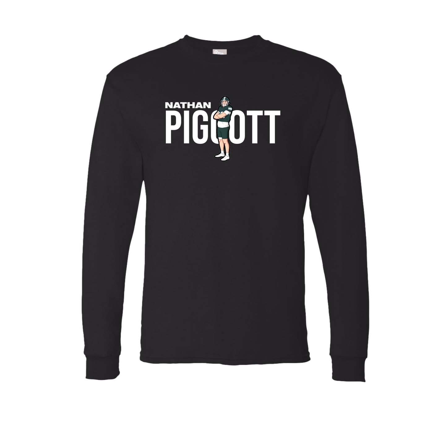 Long Sleeve Tee — Player Name in Black