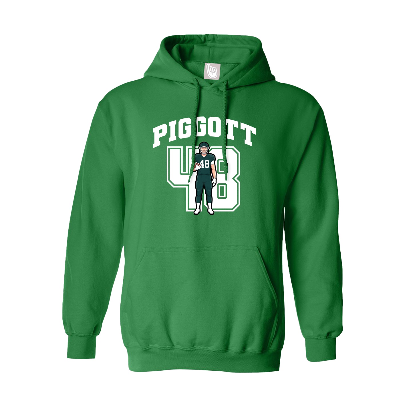 Hoodie — Number in Green