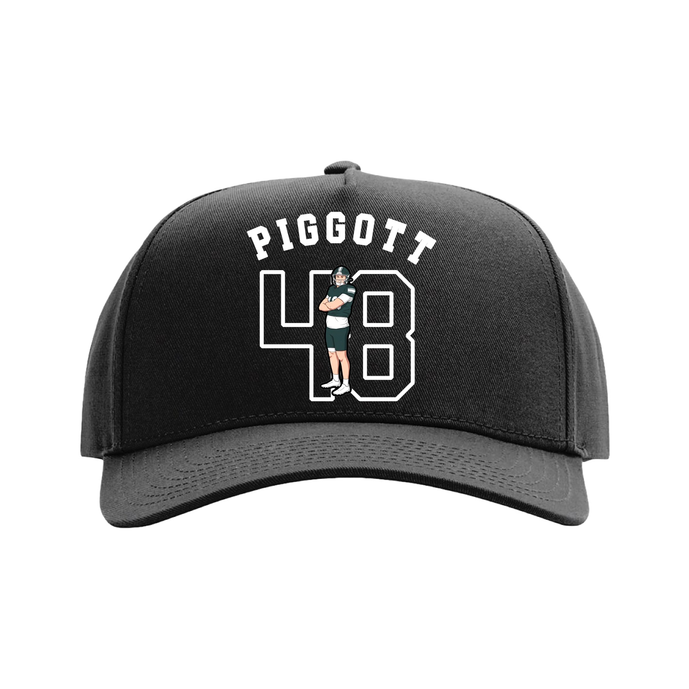 Full Fabric Five-Panel Champ Cap — Shirsey Arch in Black