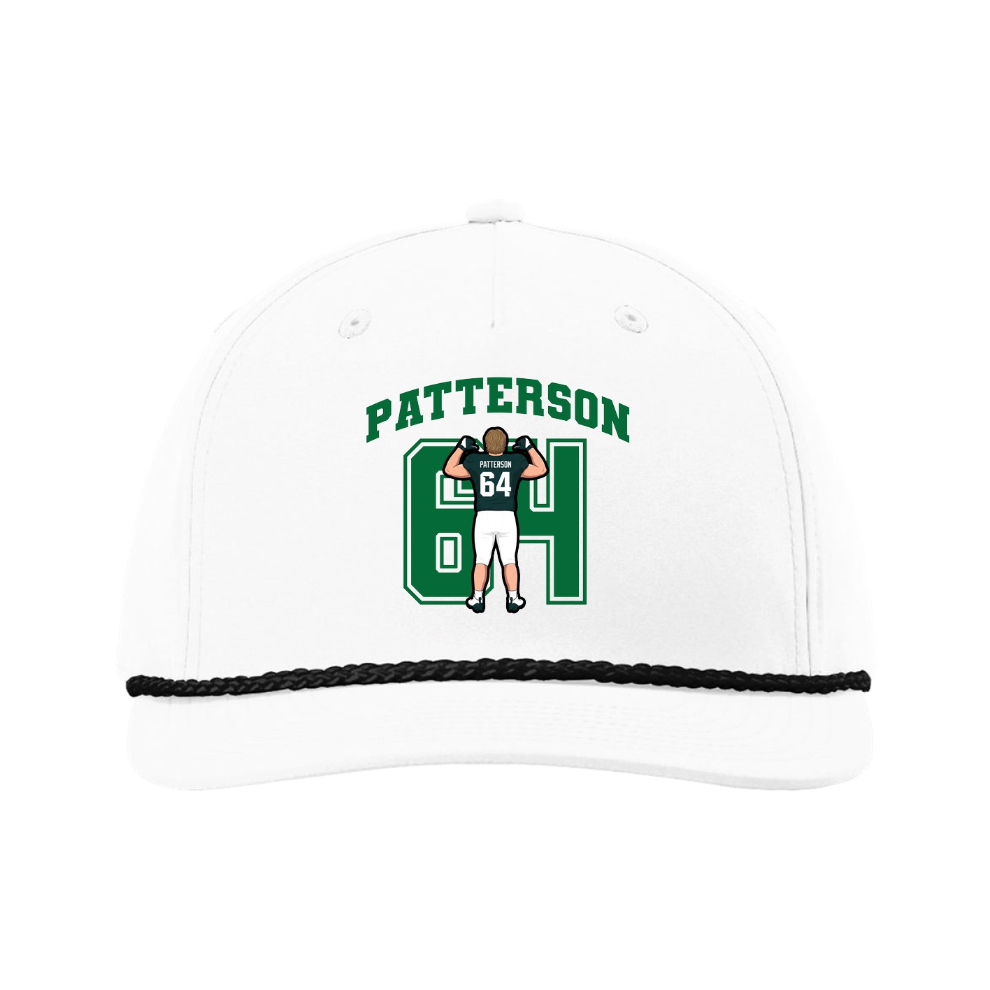 Five-Panel Classic Rope Cap — Number in White