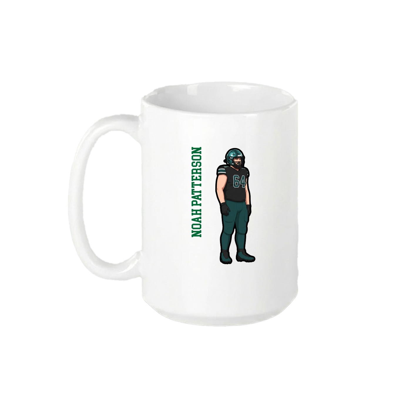 15oz Coffee Mug — Name Vertical in White