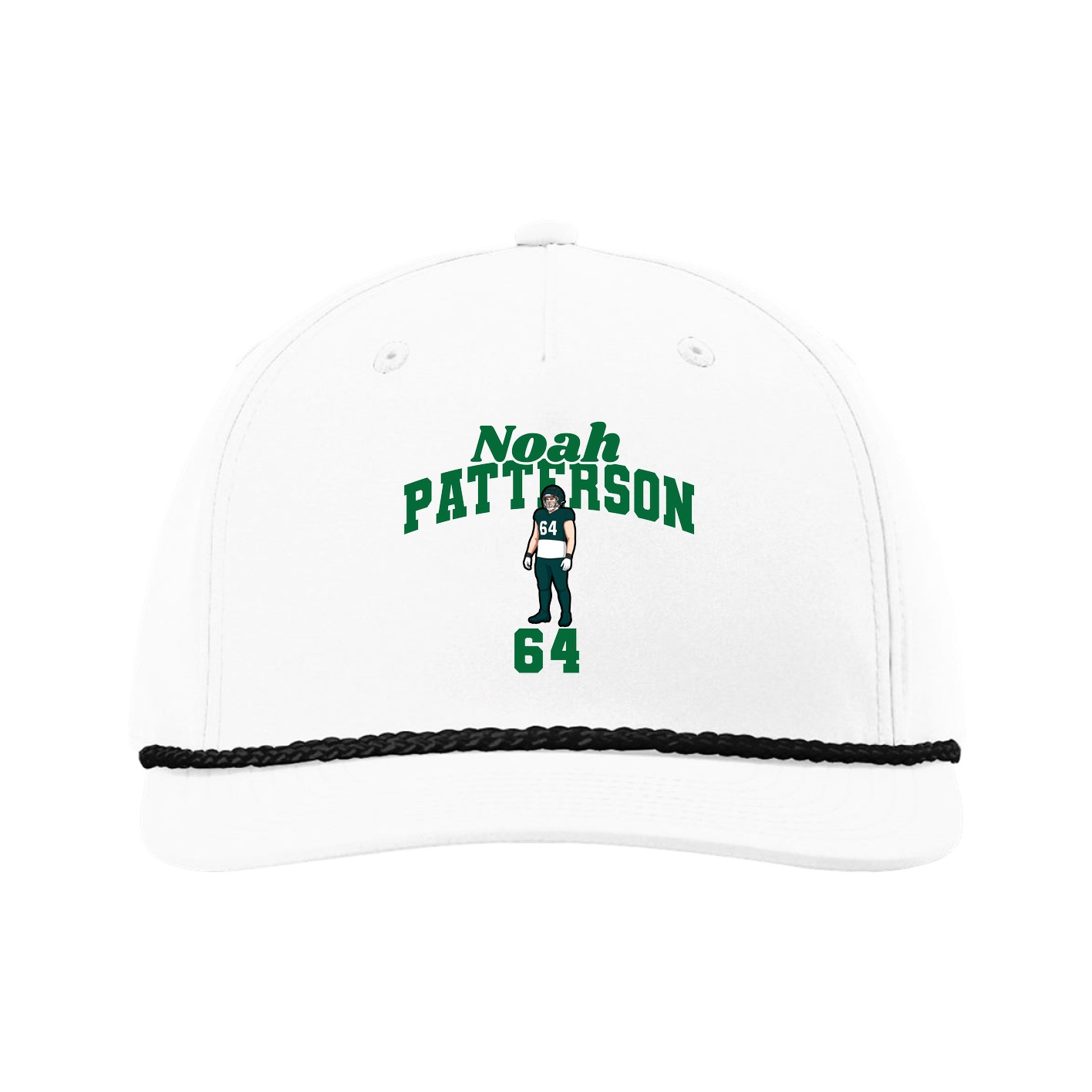 Five-Panel Classic Rope Cap — Signature Arch in White