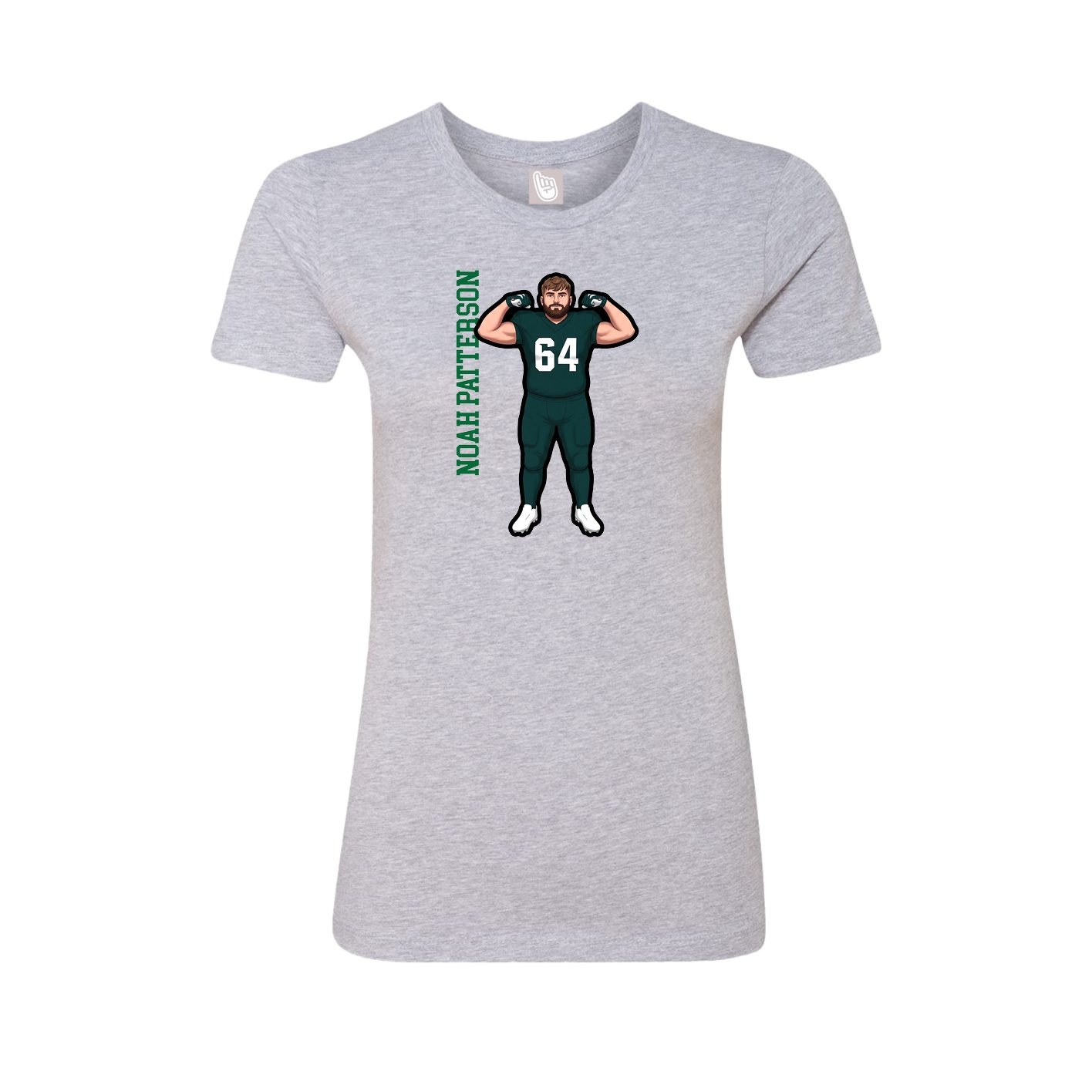 Fitted Women's Tee — Name Vertical in Grey