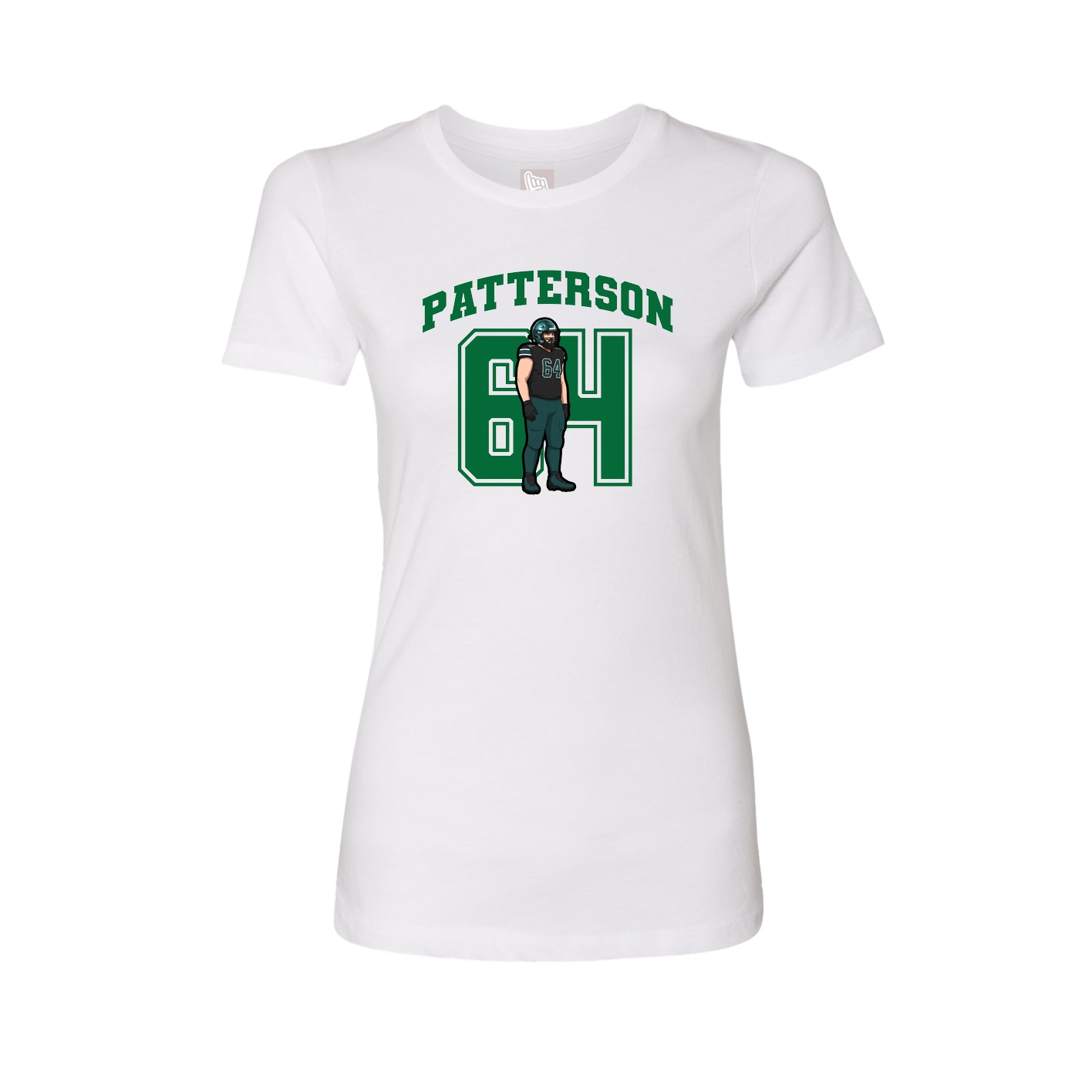 Fitted Women's Tee — Number in White