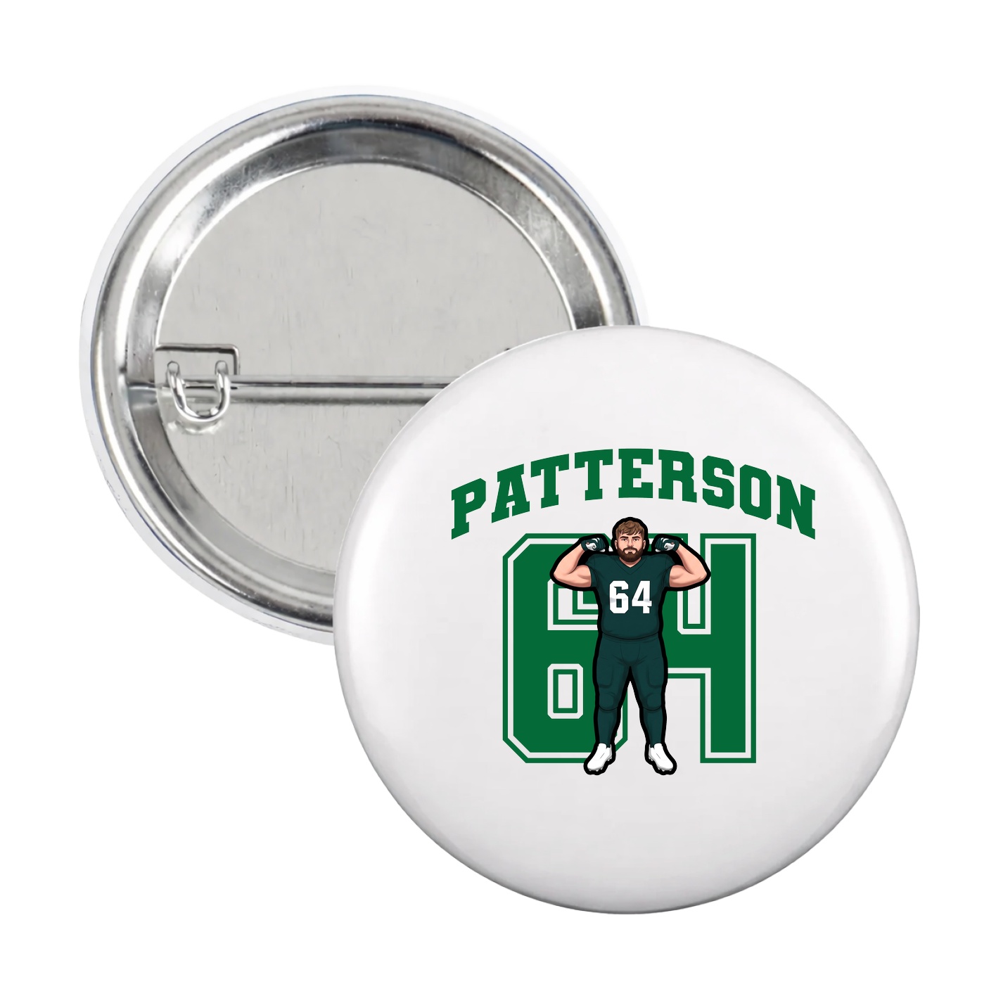 Game Day Button — Number in White