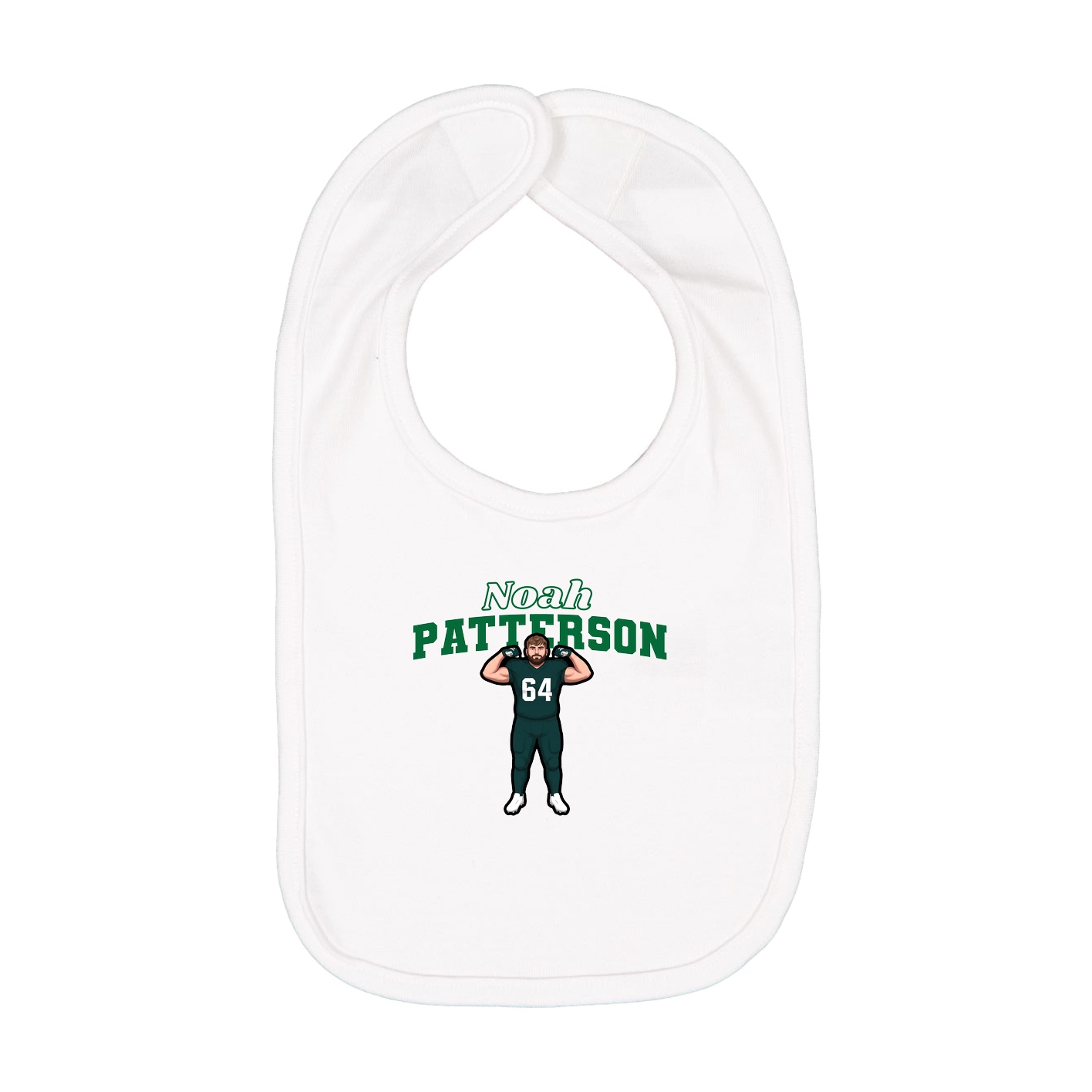 Infant Bib — Name Arch in White