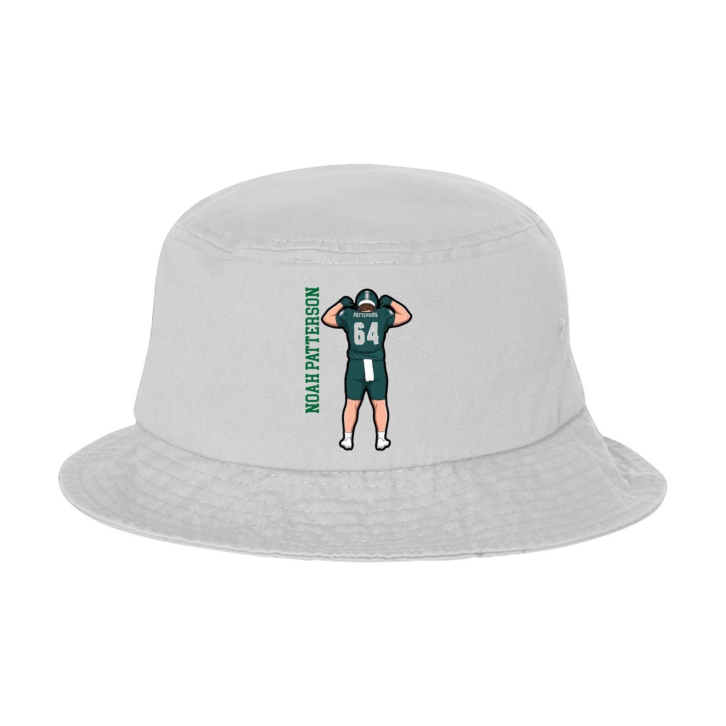 Bucket Cap — Name Vertical in White
