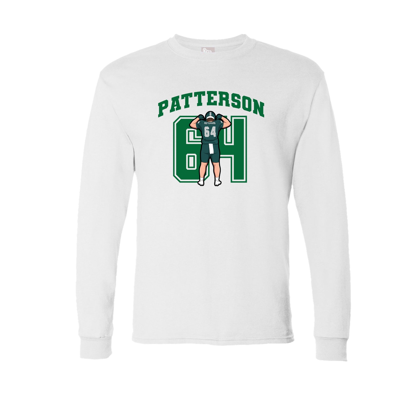 Long Sleeve Tee — Number in White