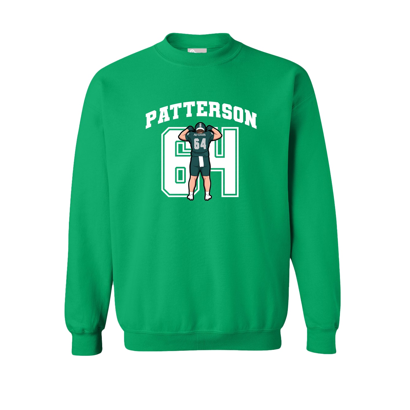 Fleece Crew — Number in Green