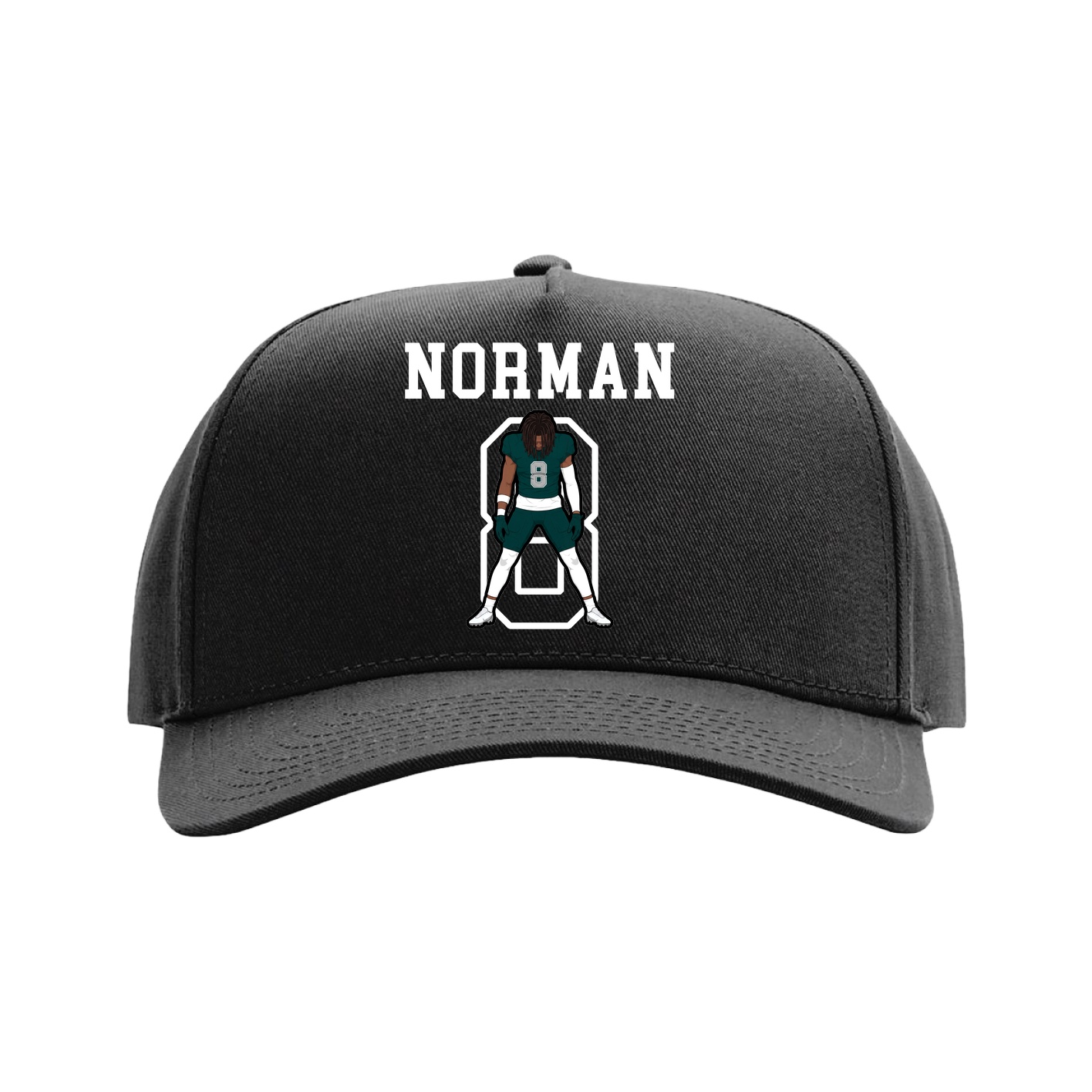 Full Fabric Five-Panel Champ Cap — Shirsey in Black