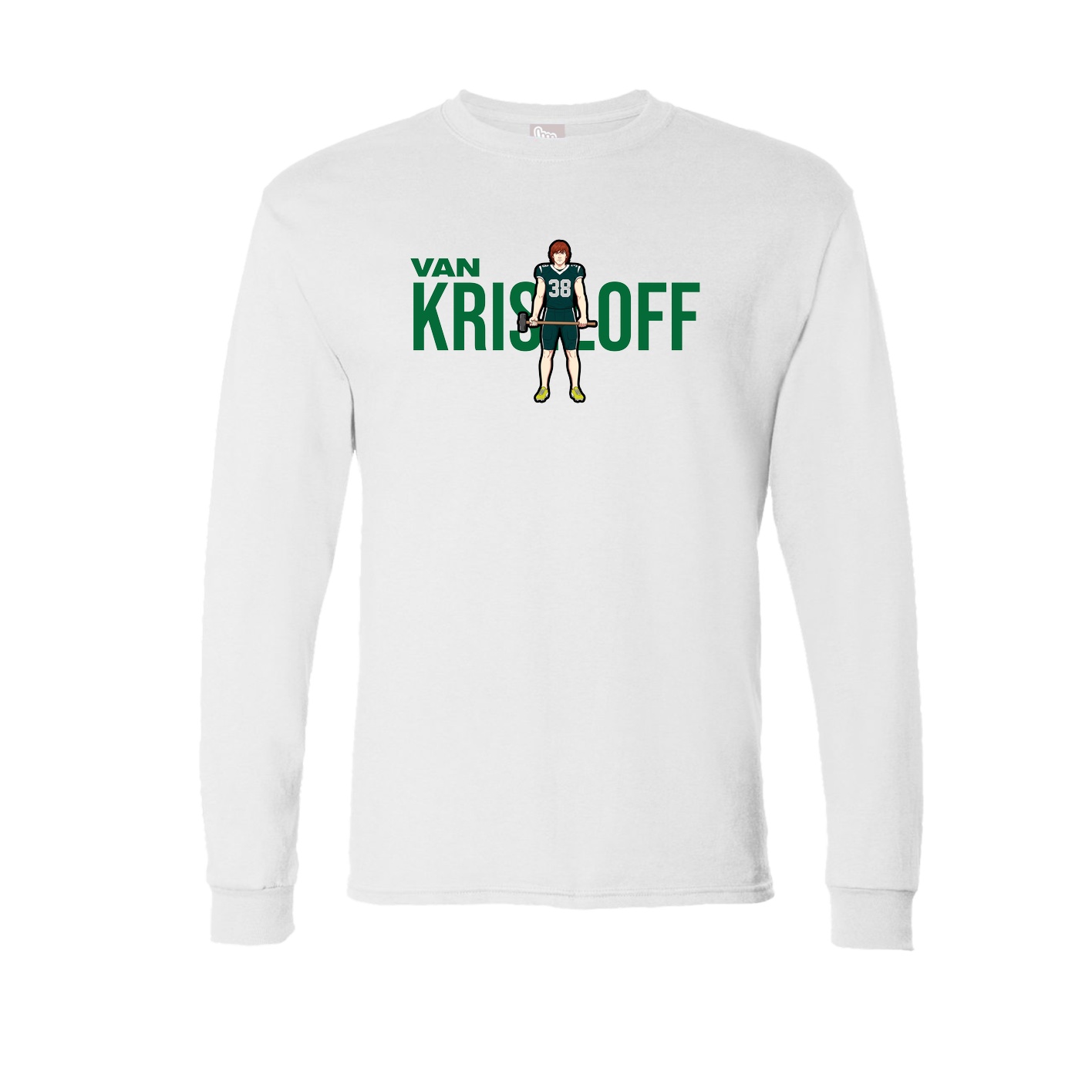Long Sleeve Tee — Player Name in White