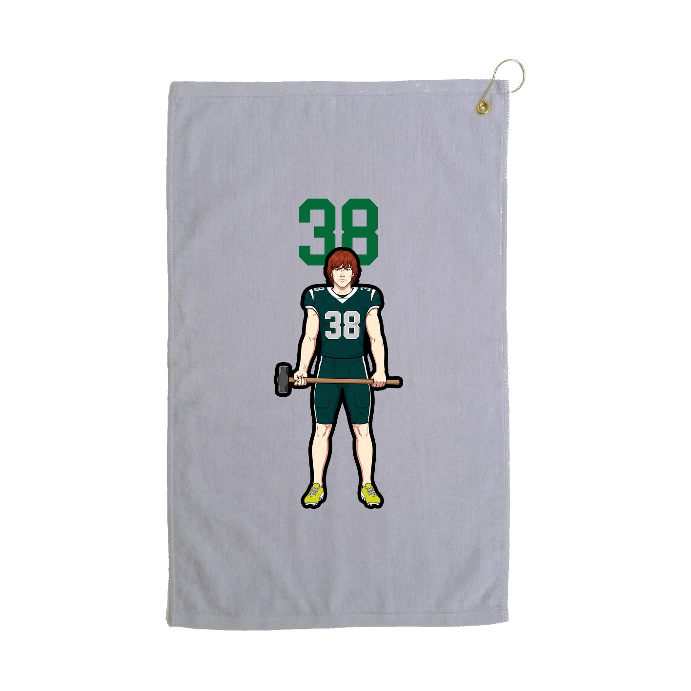 Golf Towel — Number Top in Grey