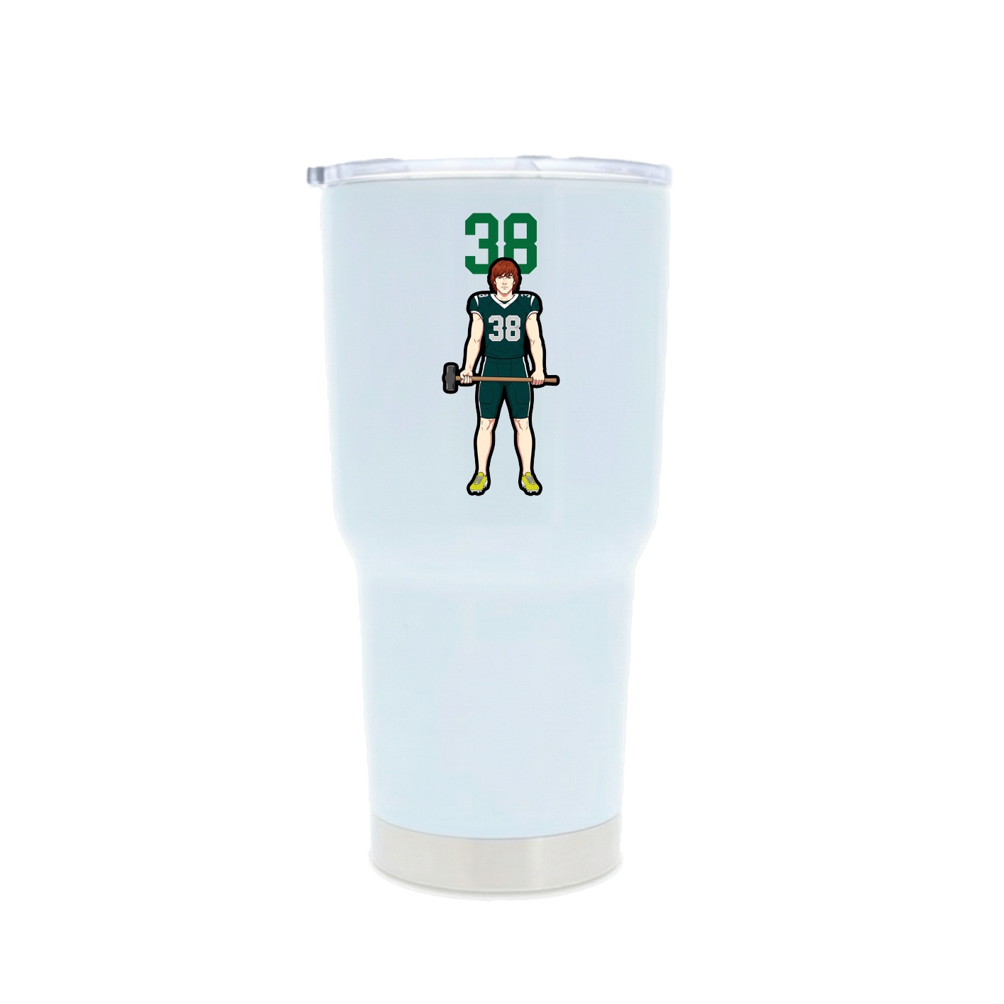 30oz Stainless Steel Tumbler — Number Top in White