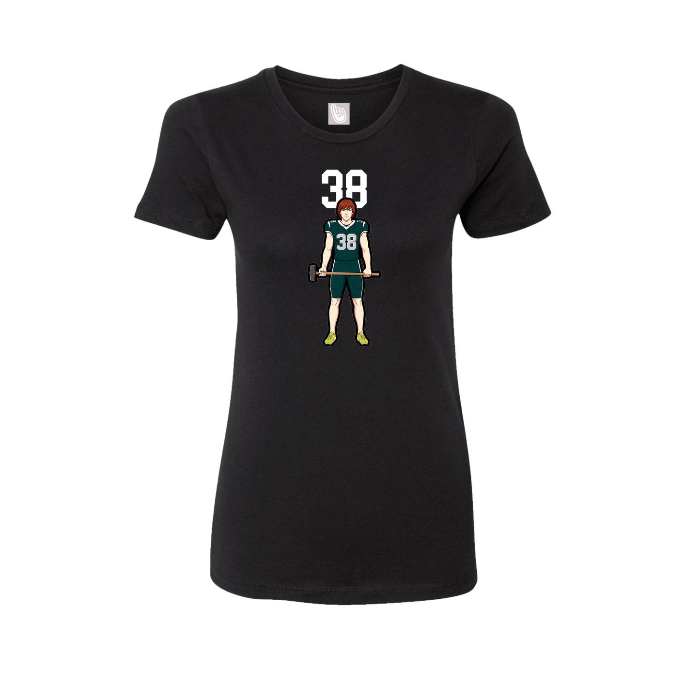 Fitted Women's Tee — Number Top in Black