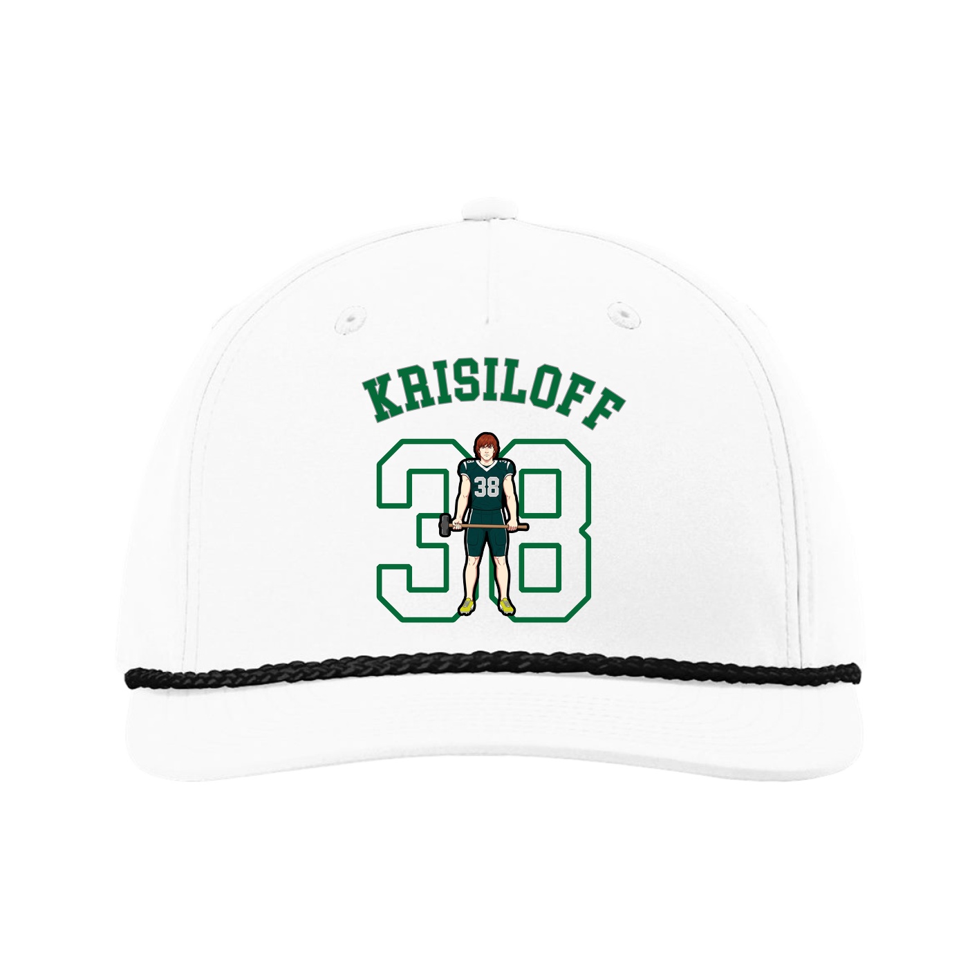 Five-Panel Classic Rope Cap — Shirsey Arch in White