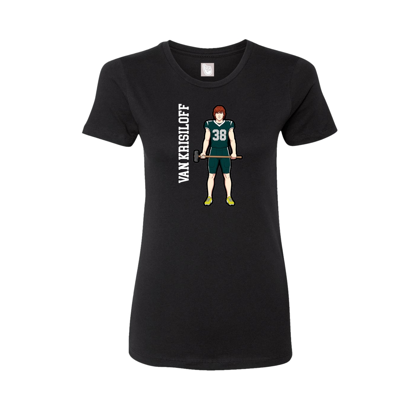 Fitted Women's Tee — Name Vertical in Black