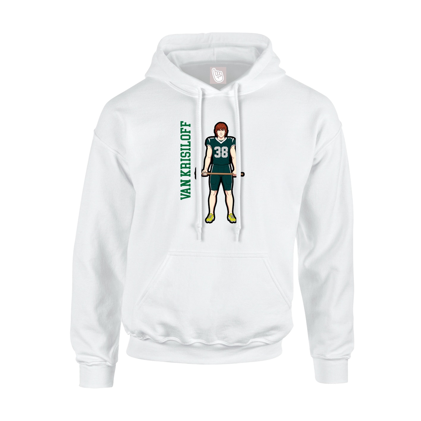 Youth Hoodie — Name Vertical in White