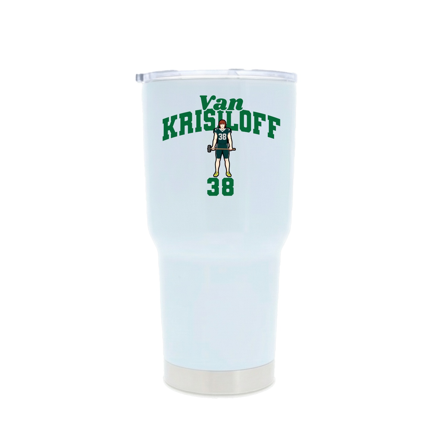 30oz Stainless Steel Tumbler — Signature Arch in White